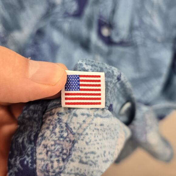 Jams World Shirt Mens Large Blue Pearl Harbor Navy Print Short Sleeve USA Hawaii - Picture 7 of 10